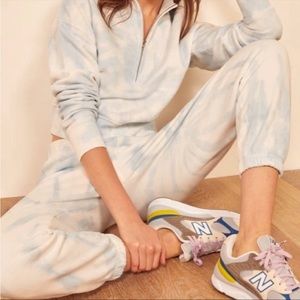 Reformation quarter zip sweatshirt tie dye size M